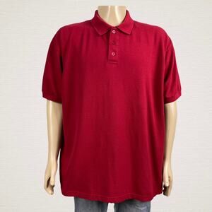 Dickies Work Wear Solid Red Polo Shirt 2XL Men’s Short Sleeves Pique Cotton Poly